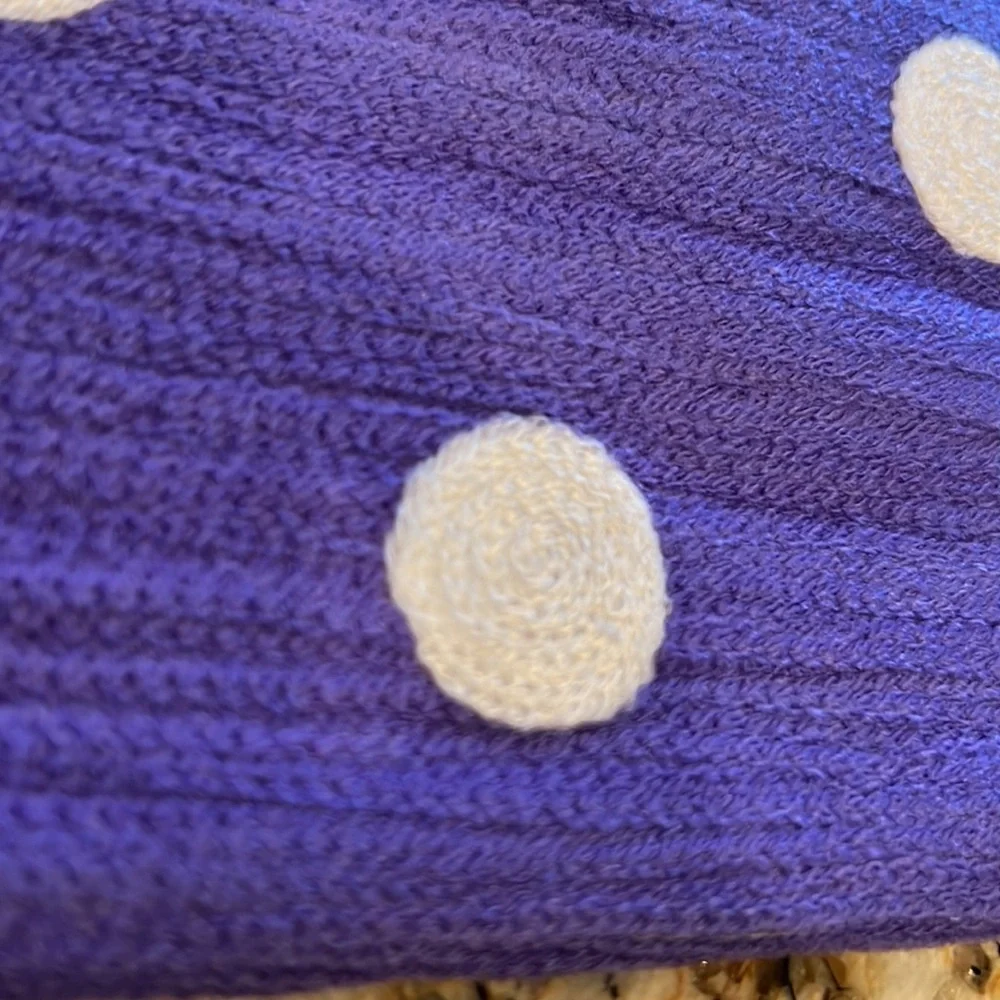 Pillow cover polka dot textured yarn purple and white New no tags 16x16”